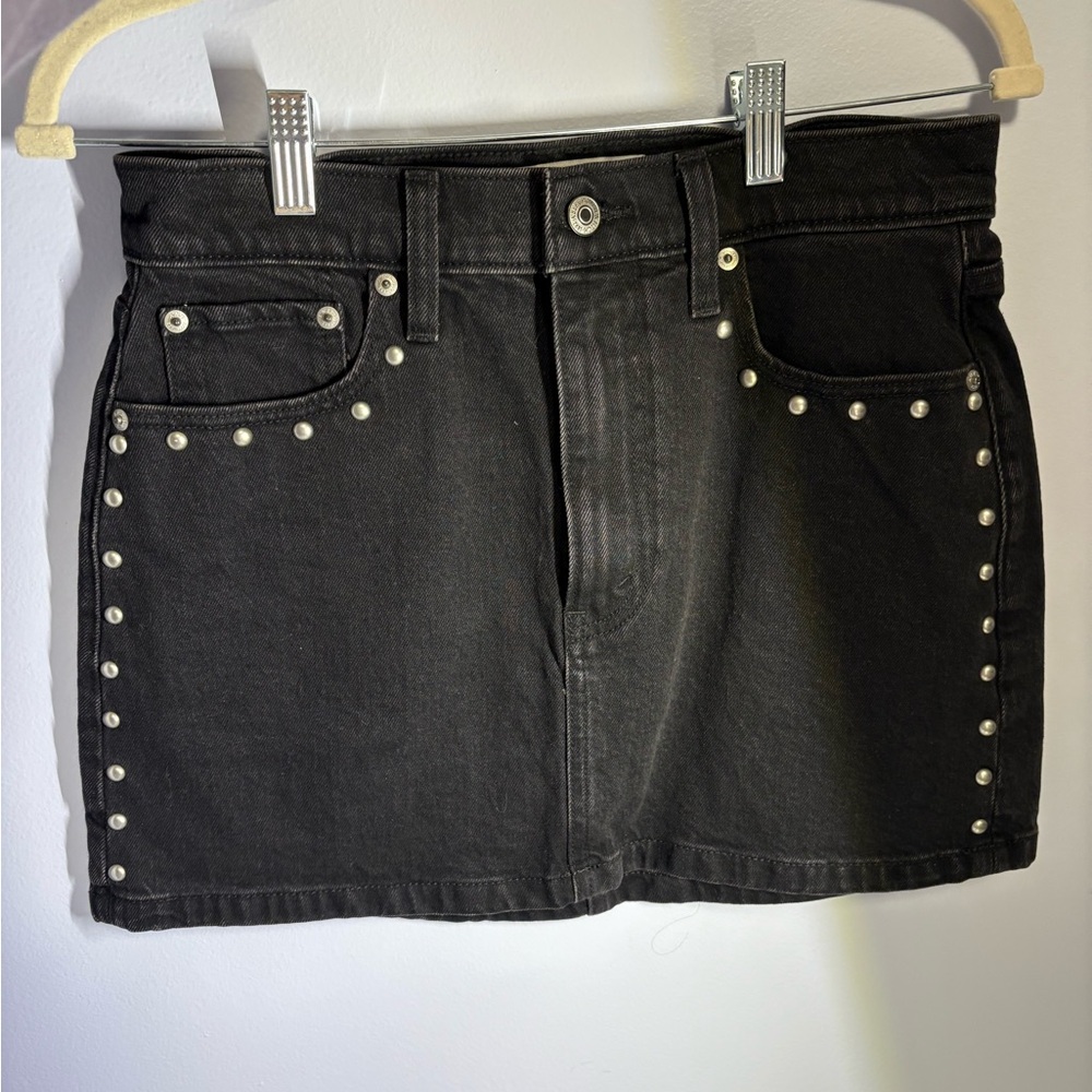 Abercrombie & Fitch Black Skirt with Pearl Details